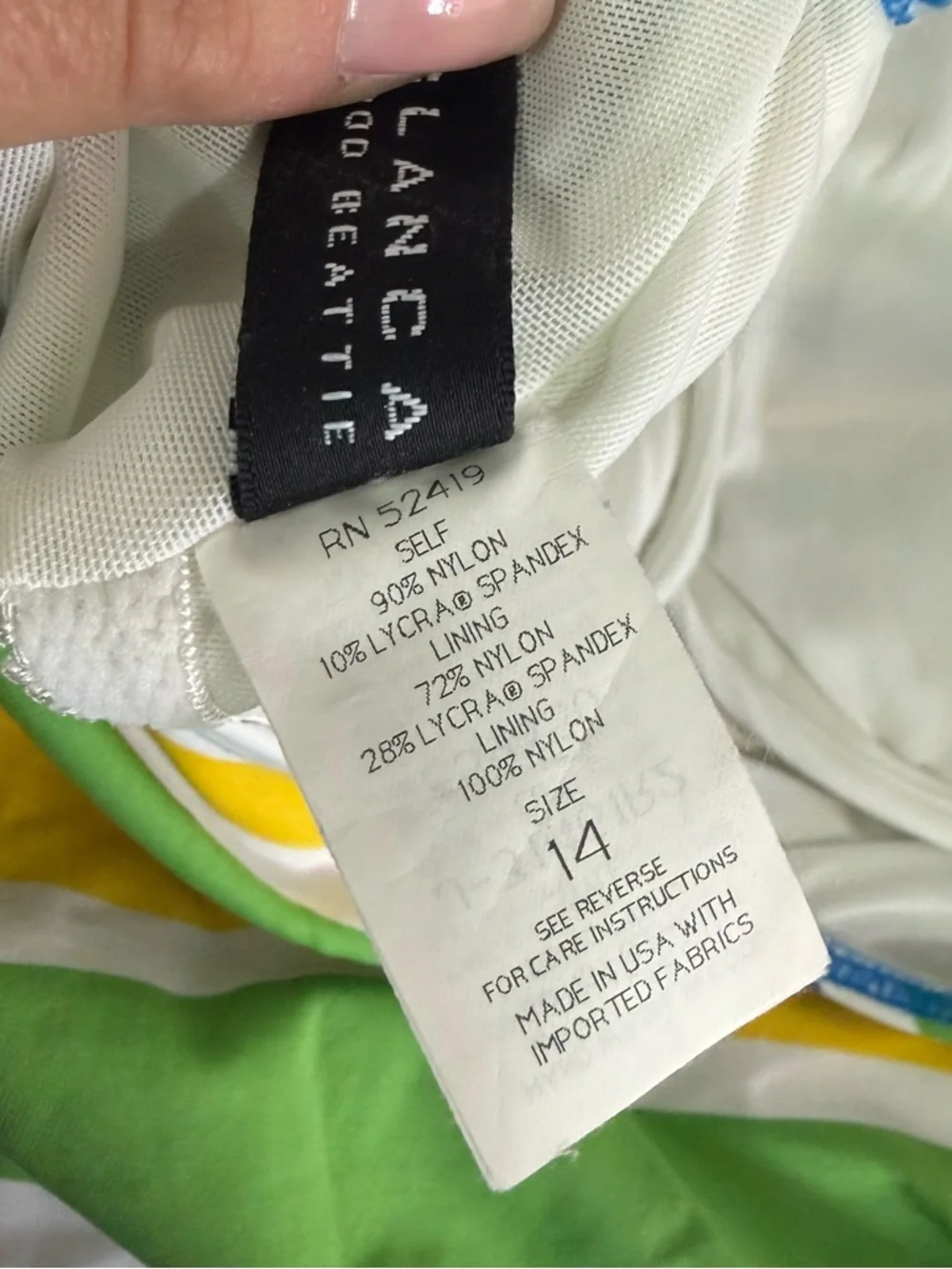 La Blanca Rod Beattie Tankini Top Size 14 Striped Underwire Swimwear